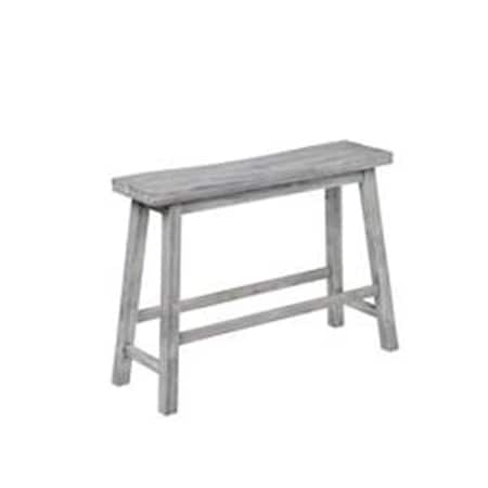 Benjara 24.25 x 33 x 9 in. Saddle Design Wooden Bench with Grain Details, Gray BM239731